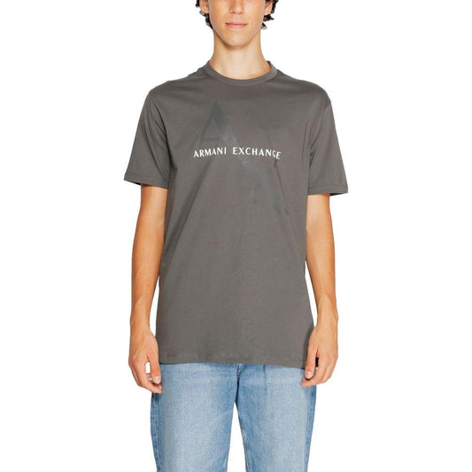 Armani Exchange Gray Cotton T-Shirt Armani Exchange