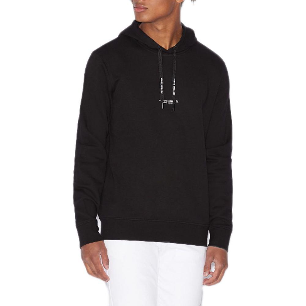 Armani Exchange Black Cotton Sweater Armani Exchange