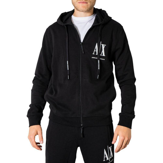 Armani Exchange Black Cotton Sweater Armani Exchange