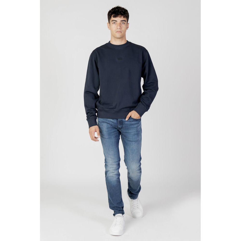 Hugo Boss Blue Cotton Sweater Hugo Boss