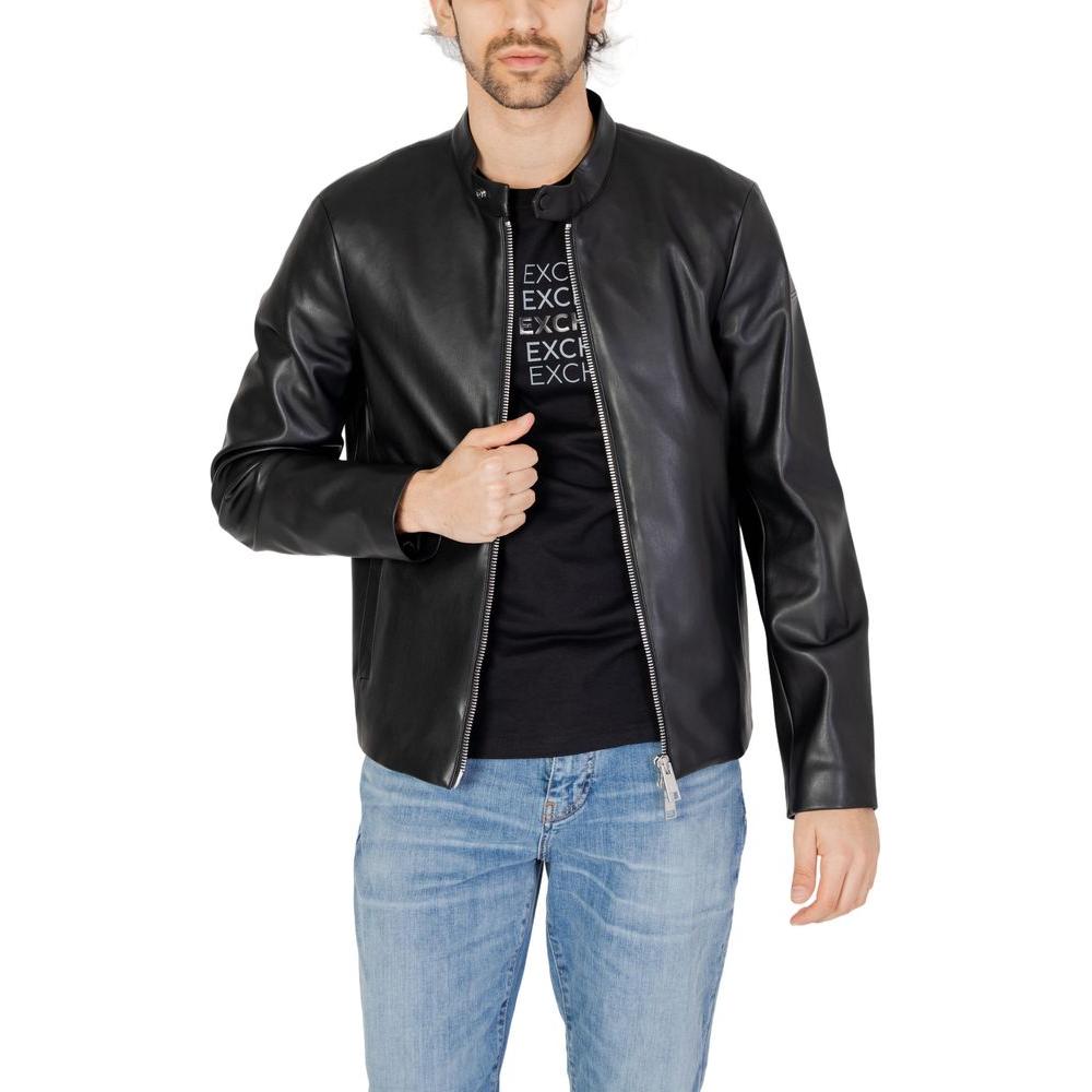 Armani Exchange Black Polyester Jacket Armani Exchange