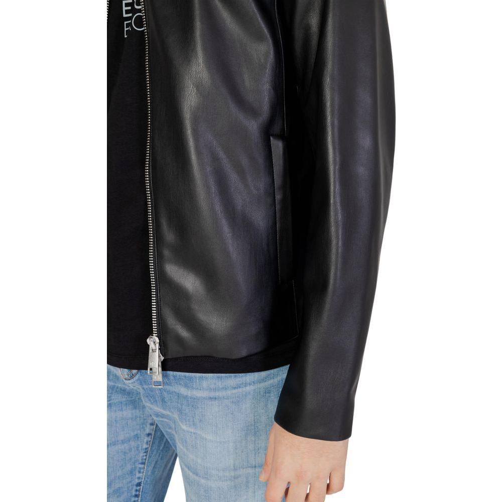 Armani Exchange Black Polyester Jacket Armani Exchange