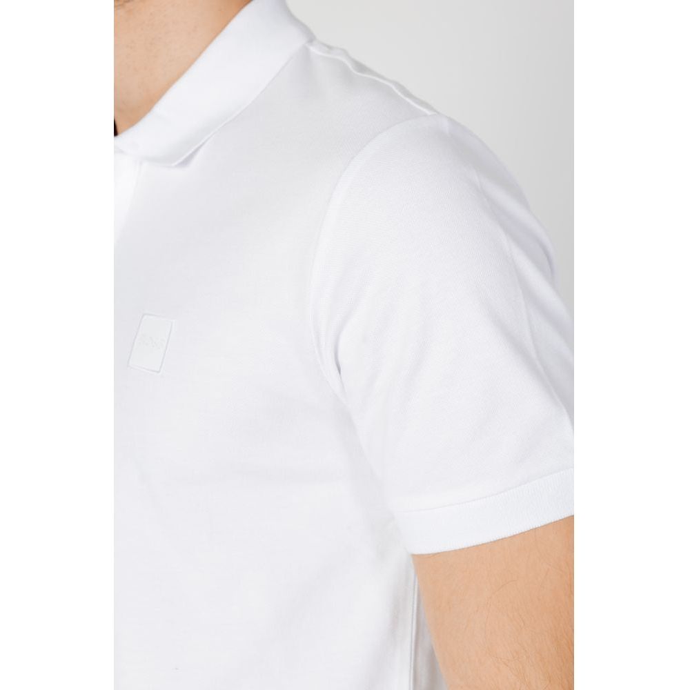 Hugo Boss White Cotton Polo Shirt Hugo Boss