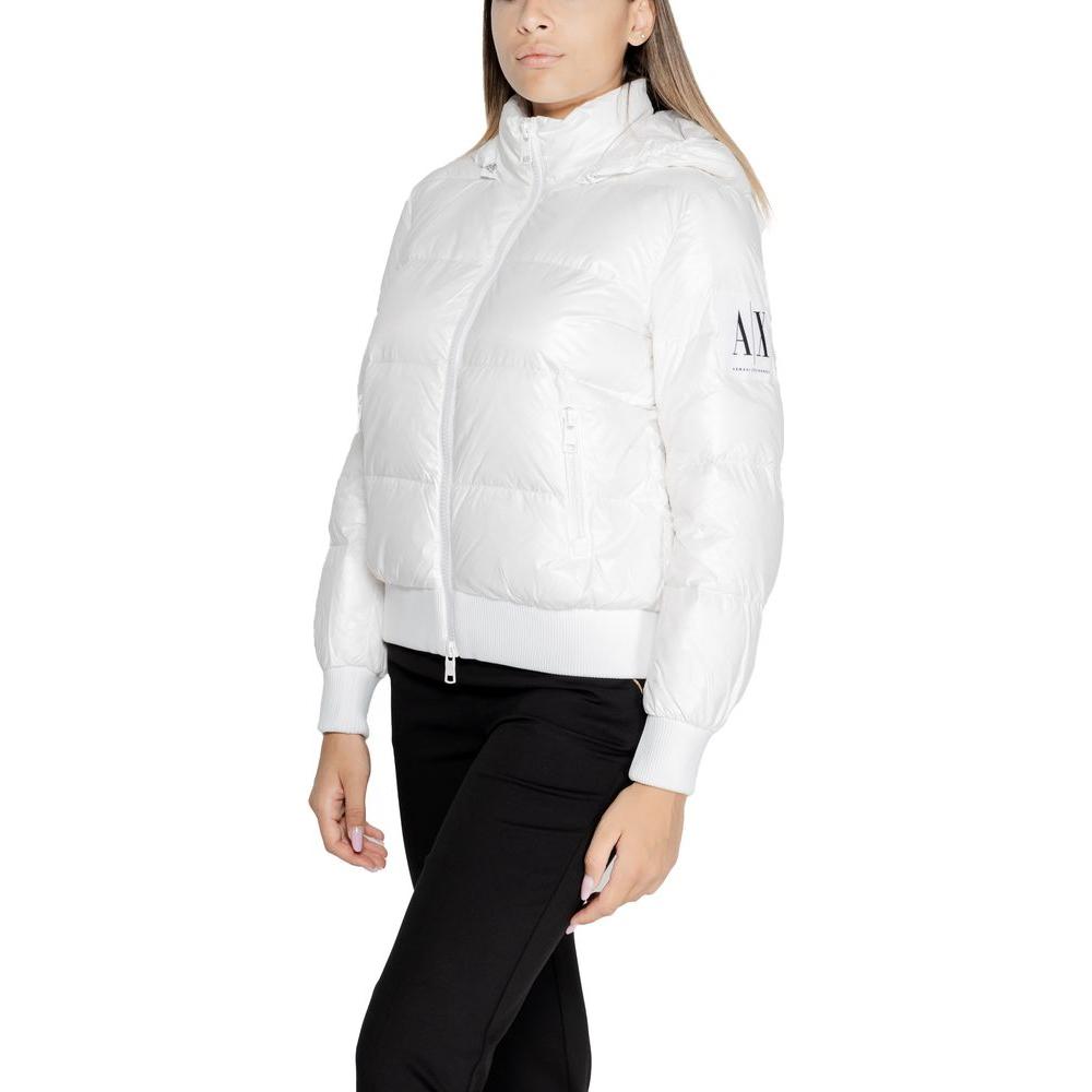 Armani Exchange White Polyamide Jackets & Coat Armani Exchange