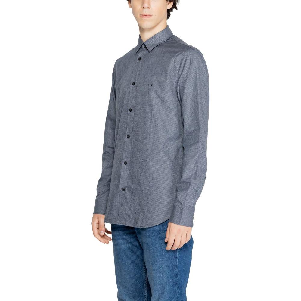 Armani Exchange Blue Cotton Shirt Armani Exchange