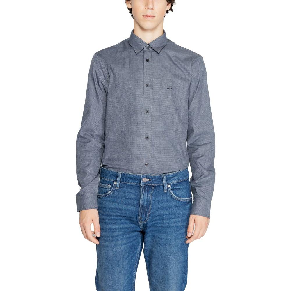 Armani Exchange Blue Cotton Shirt Armani Exchange