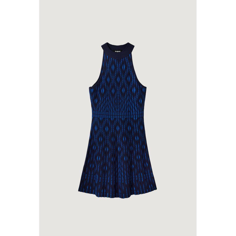 Desigual Blue Viscose Dress Desigual