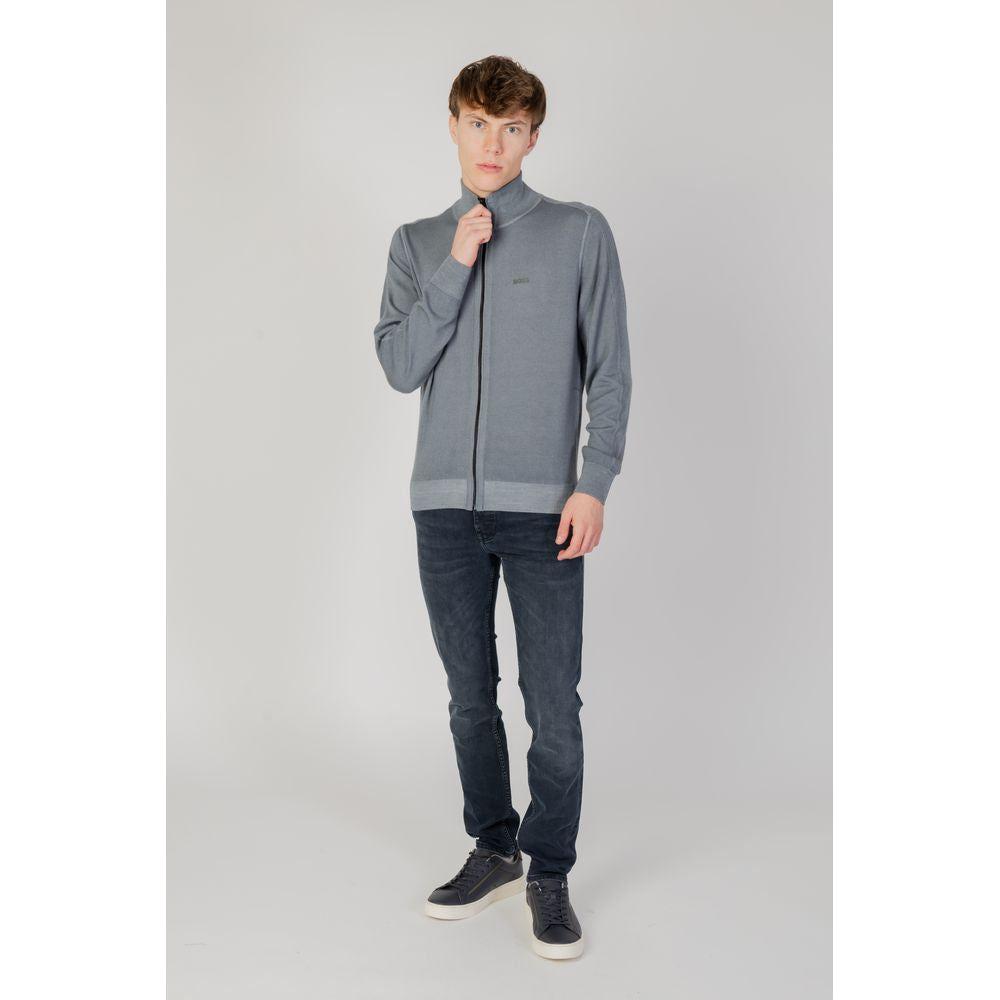 Hugo Boss Gray Wool Cardigan Hugo Boss