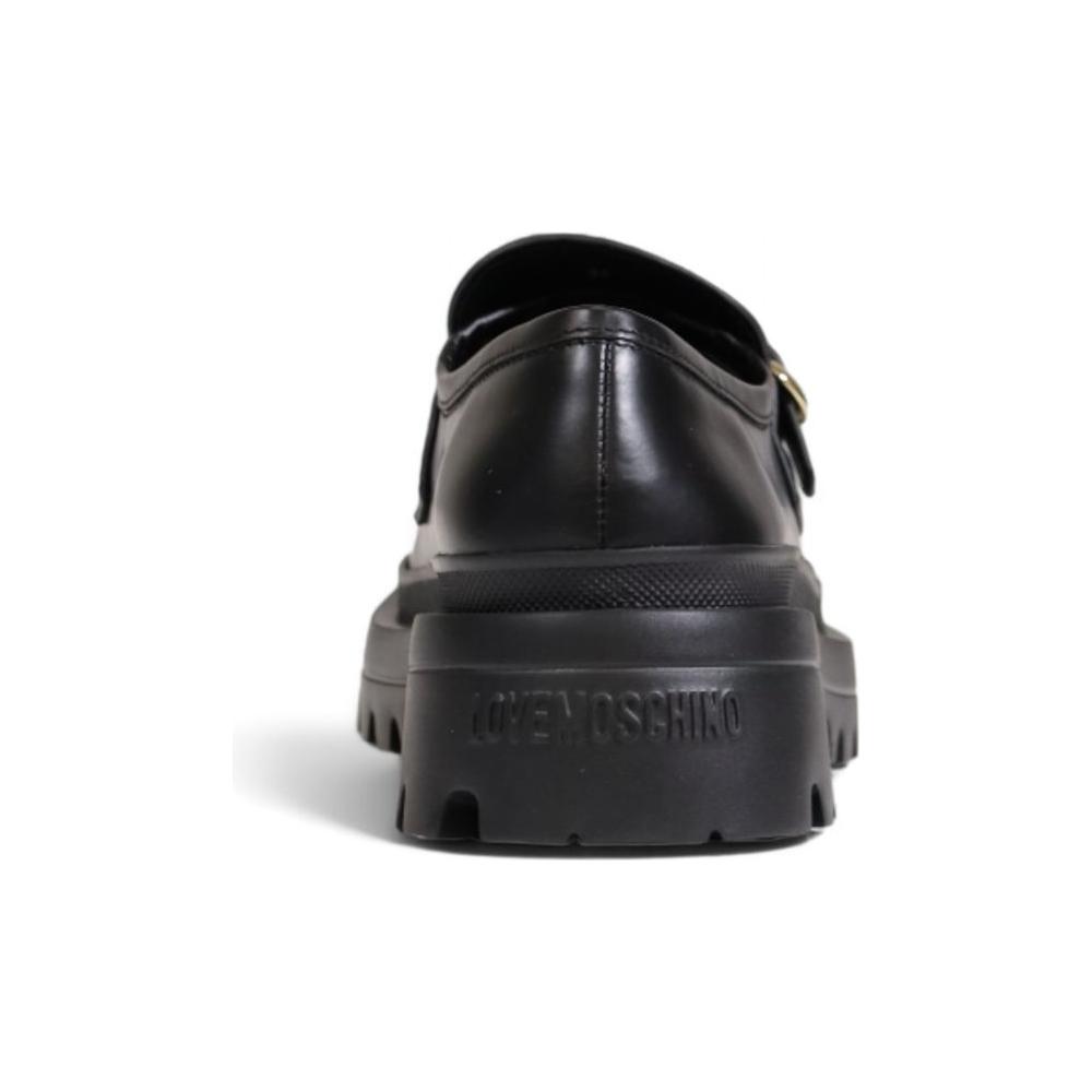 Love Moschino Black Polyethylene Flat Shoe Love Moschino