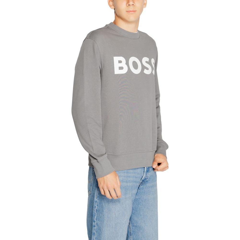 Hugo Boss Gray Cotton Sweater Hugo Boss