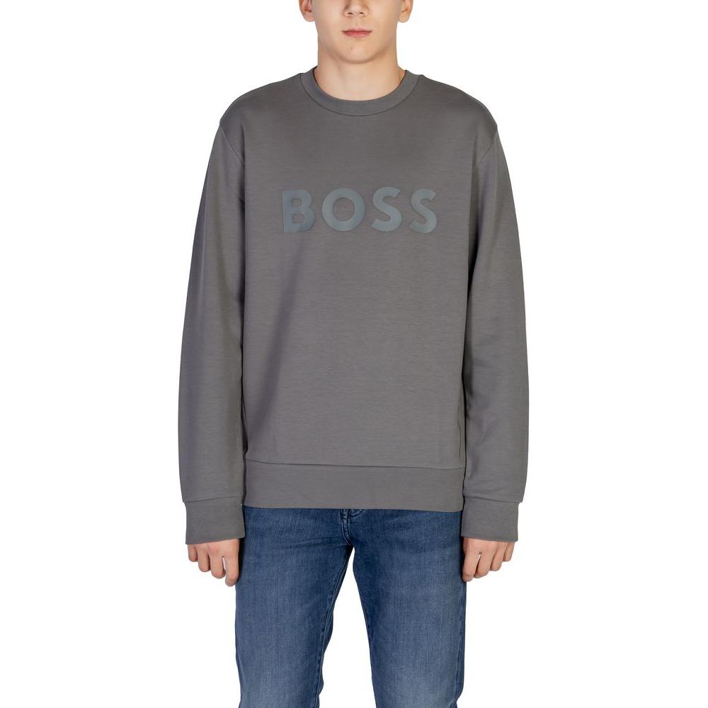 Hugo Boss Gray Cotton Sweater Hugo Boss