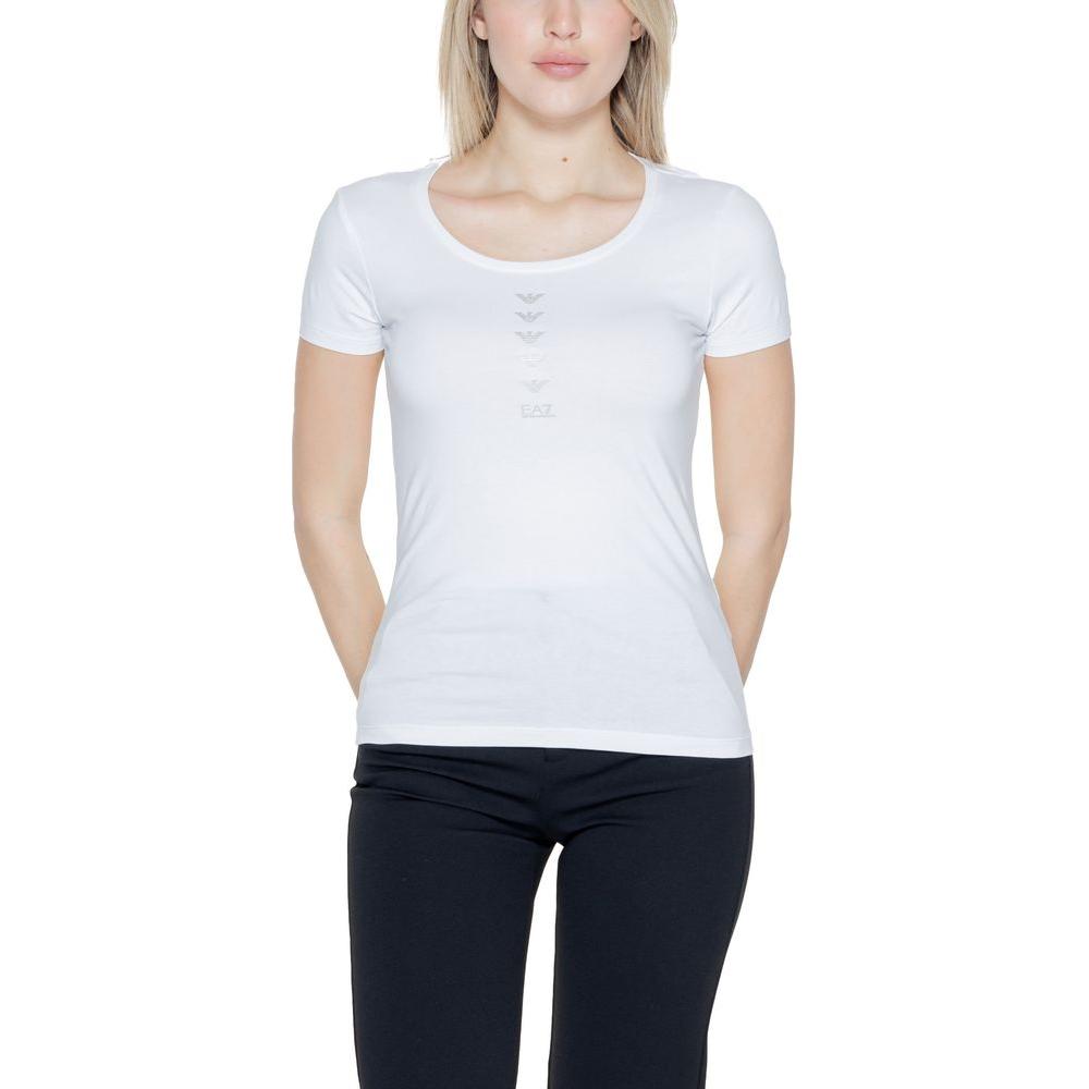 EA7 Emporio Armani White Cotton Tops & T-Shirt EA7 Emporio Armani