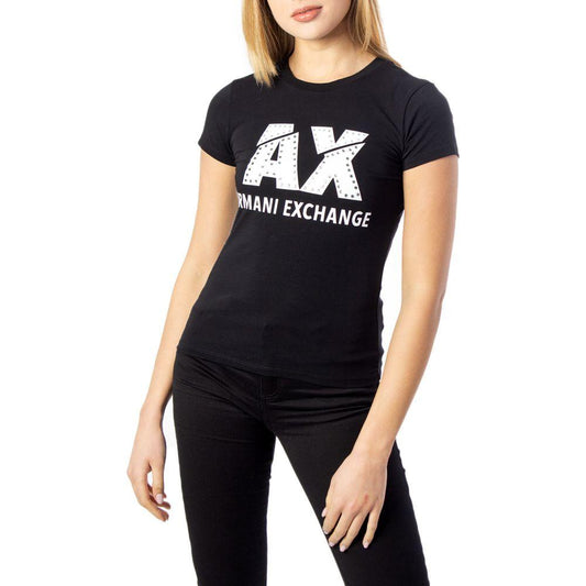 Armani Exchange Black Cotton Tops & T-Shirt Armani Exchange