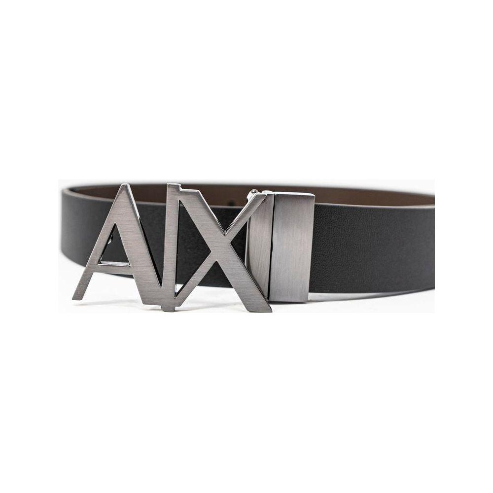 Armani Exchange Black Leather Belt Armani Exchange