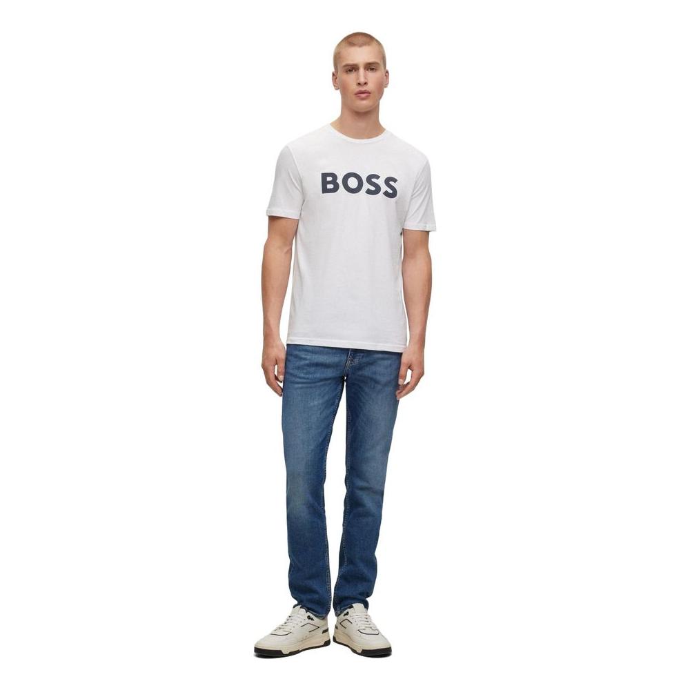 Hugo Boss White Cotton T-Shirt Hugo Boss