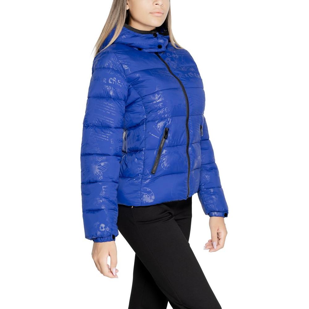 Desigual Blue Polyamide Jackets & Coat Desigual