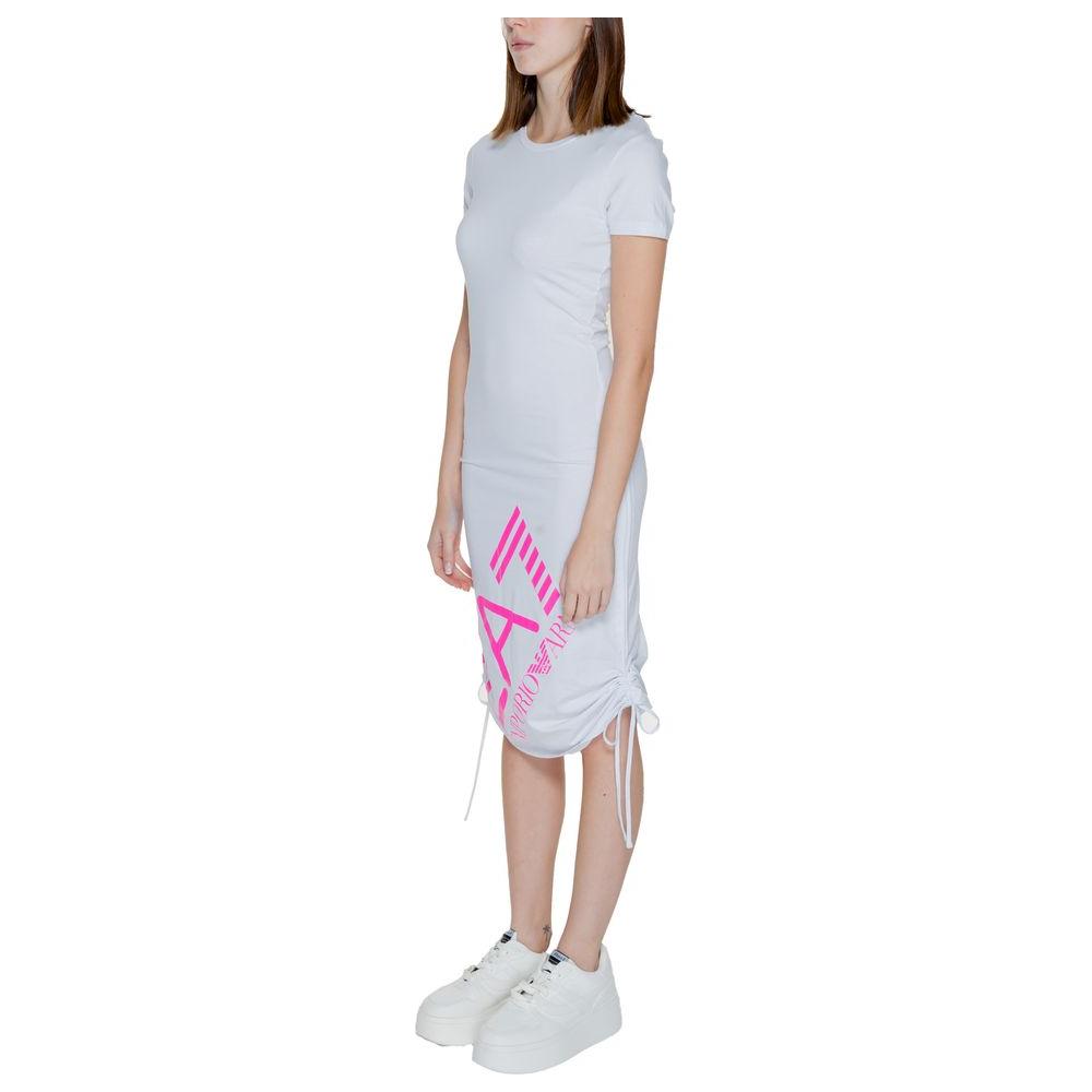 EA7 Emporio Armani White Cotton Dress EA7 Emporio Armani