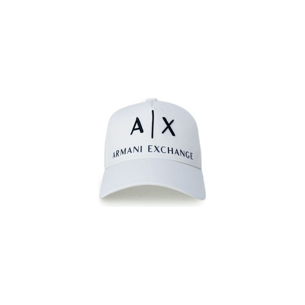 Armani Exchange Cream Cotton Hats & Cap Armani Exchange