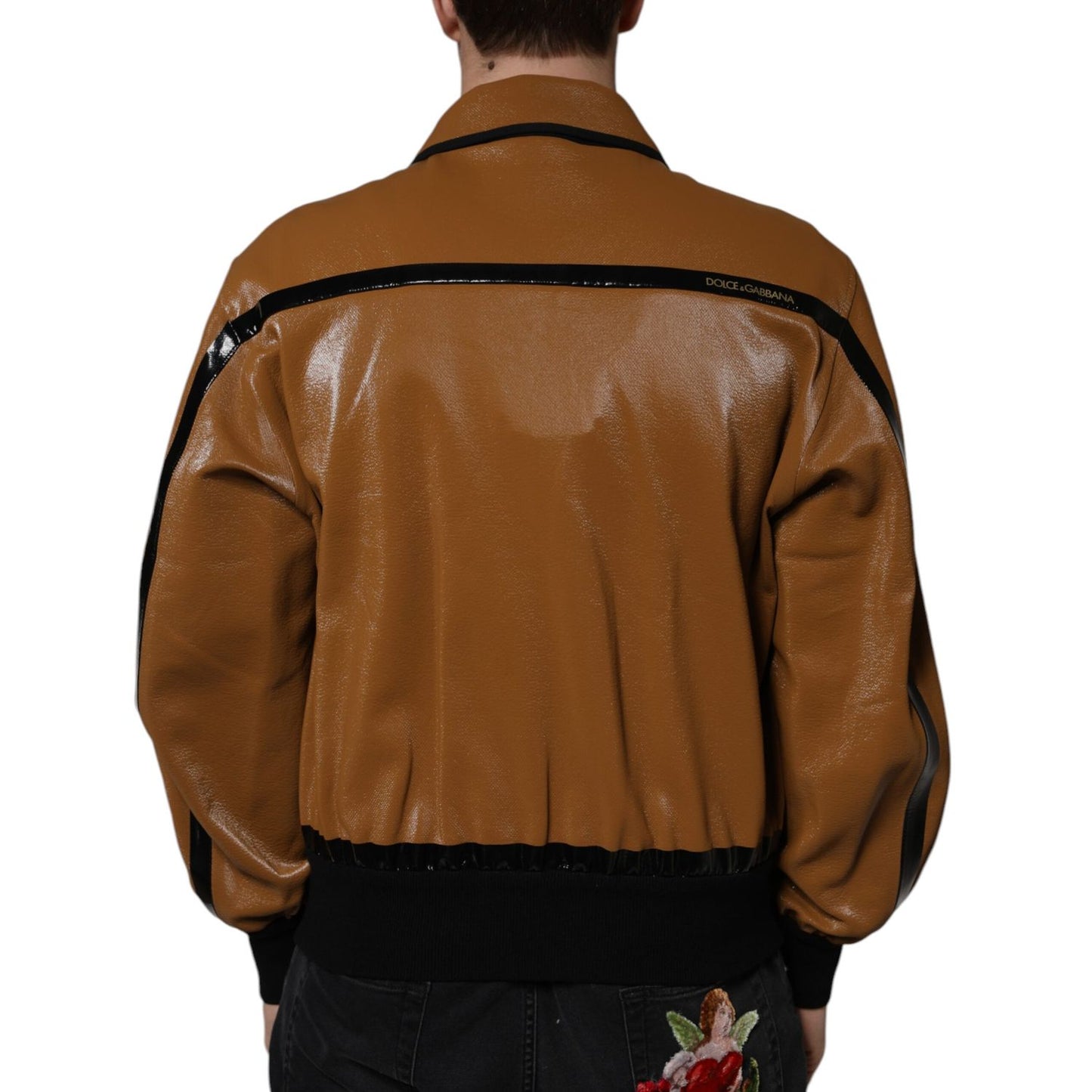 Dolce & Gabbana Brown Leather Full Zip Men Bomber Jacket 1728,67345645728,Biker Jackets - Jackets & Coats - Clothing,Brown,Clothing,Dolce & Gabbana,IT44 | XS,IT46 | S,IT48 | M,IT50 | L,IT52 | XL,Jackets & Coats - Clothing,Jackets - Men - Clothing,Material