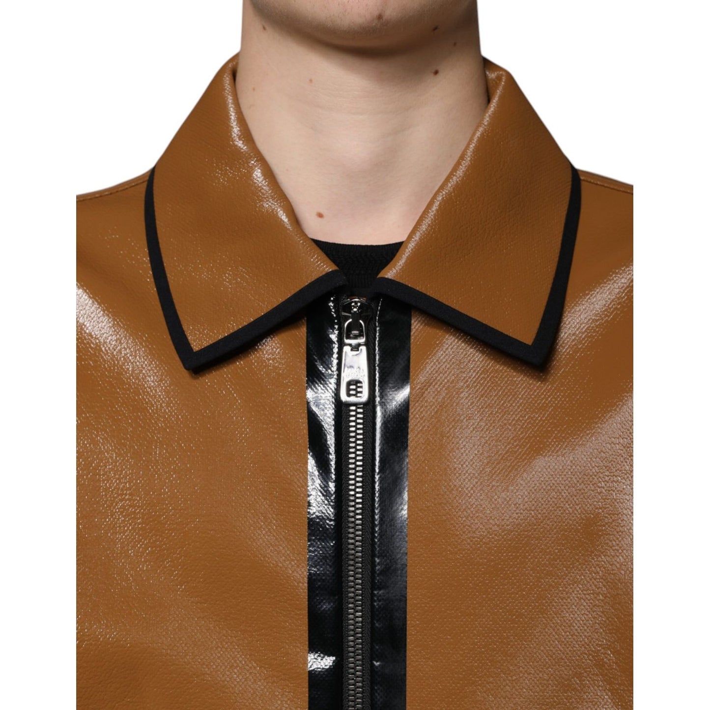 Dolce & Gabbana Brown Leather Full Zip Men Bomber Jacket 1728,67345645728,Biker Jackets - Jackets & Coats - Clothing,Brown,Clothing,Dolce & Gabbana,IT44 | XS,IT46 | S,IT48 | M,IT50 | L,IT52 | XL,Jackets & Coats - Clothing,Jackets - Men - Clothing,Material