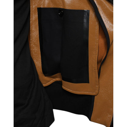 Dolce & Gabbana Brown Leather Full Zip Men Bomber Jacket 1728,67345645728,Biker Jackets - Jackets & Coats - Clothing,Brown,Clothing,Dolce & Gabbana,IT44 | XS,IT46 | S,IT48 | M,IT50 | L,IT52 | XL,Jackets & Coats - Clothing,Jackets - Men - Clothing,Material
