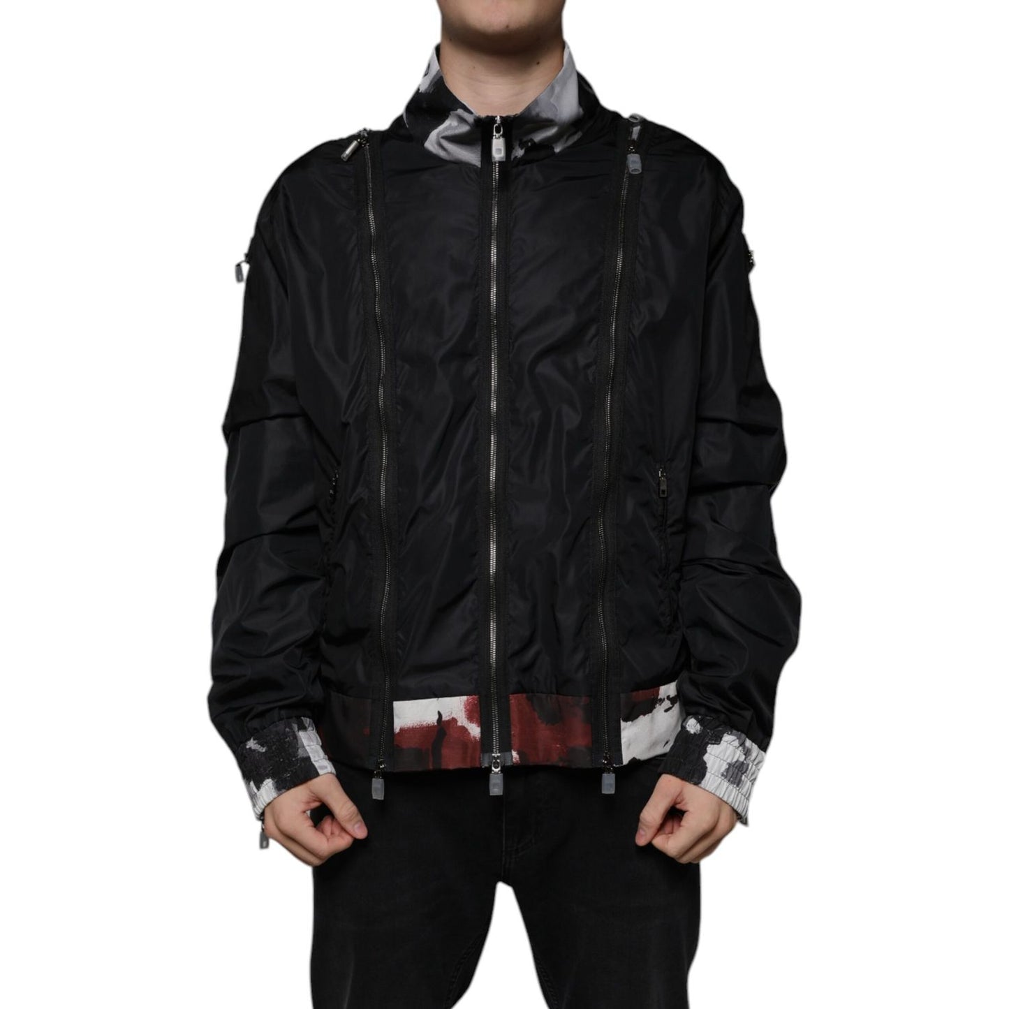 Dolce & Gabbana Black Nylon Full Zip Men Bomber Jacket 1728,67345645728,Black,Bombers - Jackets & Coats - Clothing,Clothing,Dolce & Gabbana,IT54 | XL,Jackets & Coats - Clothing,Jackets - Men - Clothing,Material: 82% Nylon 18% Polyester,Men,New with tags