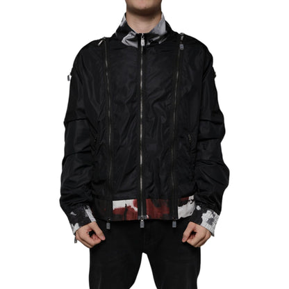 Dolce & Gabbana Black Nylon Full Zip Men Bomber Jacket 1728,67345645728,Black,Bombers - Jackets & Coats - Clothing,Clothing,Dolce & Gabbana,IT54 | XL,Jackets & Coats - Clothing,Jackets - Men - Clothing,Material: 82% Nylon 18% Polyester,Men,New with tags