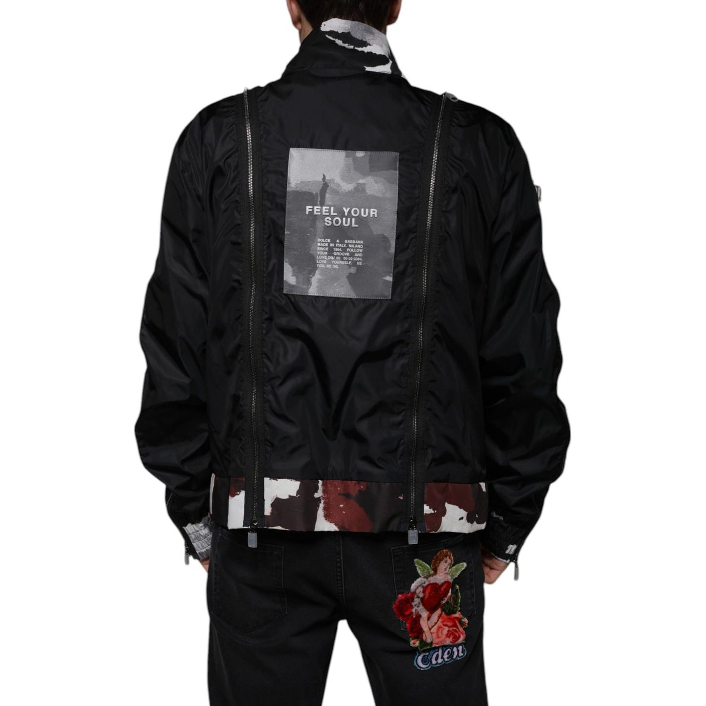 Dolce & Gabbana Black Nylon Full Zip Men Bomber Jacket 1728,67345645728,Black,Bombers - Jackets & Coats - Clothing,Clothing,Dolce & Gabbana,IT54 | XL,Jackets & Coats - Clothing,Jackets - Men - Clothing,Material: 82% Nylon 18% Polyester,Men,New with tags