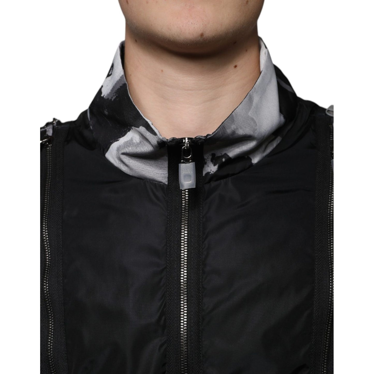 Dolce & Gabbana Black Nylon Full Zip Men Bomber Jacket 1728,67345645728,Black,Bombers - Jackets & Coats - Clothing,Clothing,Dolce & Gabbana,IT54 | XL,Jackets & Coats - Clothing,Jackets - Men - Clothing,Material: 82% Nylon 18% Polyester,Men,New with tags