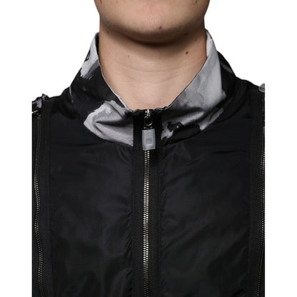 Dolce & Gabbana Black Nylon Full Zip Men Bomber Jacket 1728,67345645728,Black,Bombers - Jackets & Coats - Clothing,Clothing,Dolce & Gabbana,IT54 | XL,Jackets & Coats - Clothing,Jackets - Men - Clothing,Material: 82% Nylon 18% Polyester,Men,New with tags