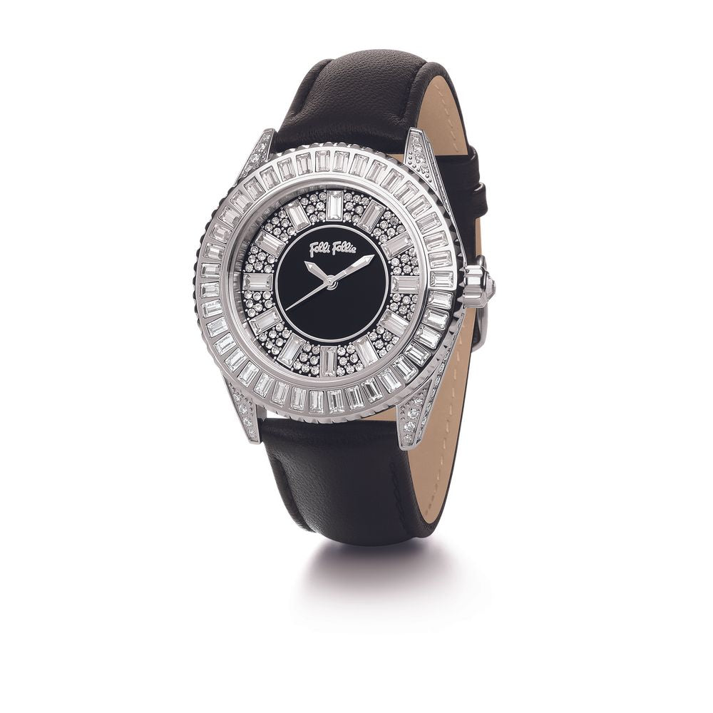 Folli Follie Black Leather Watch Folli Follie