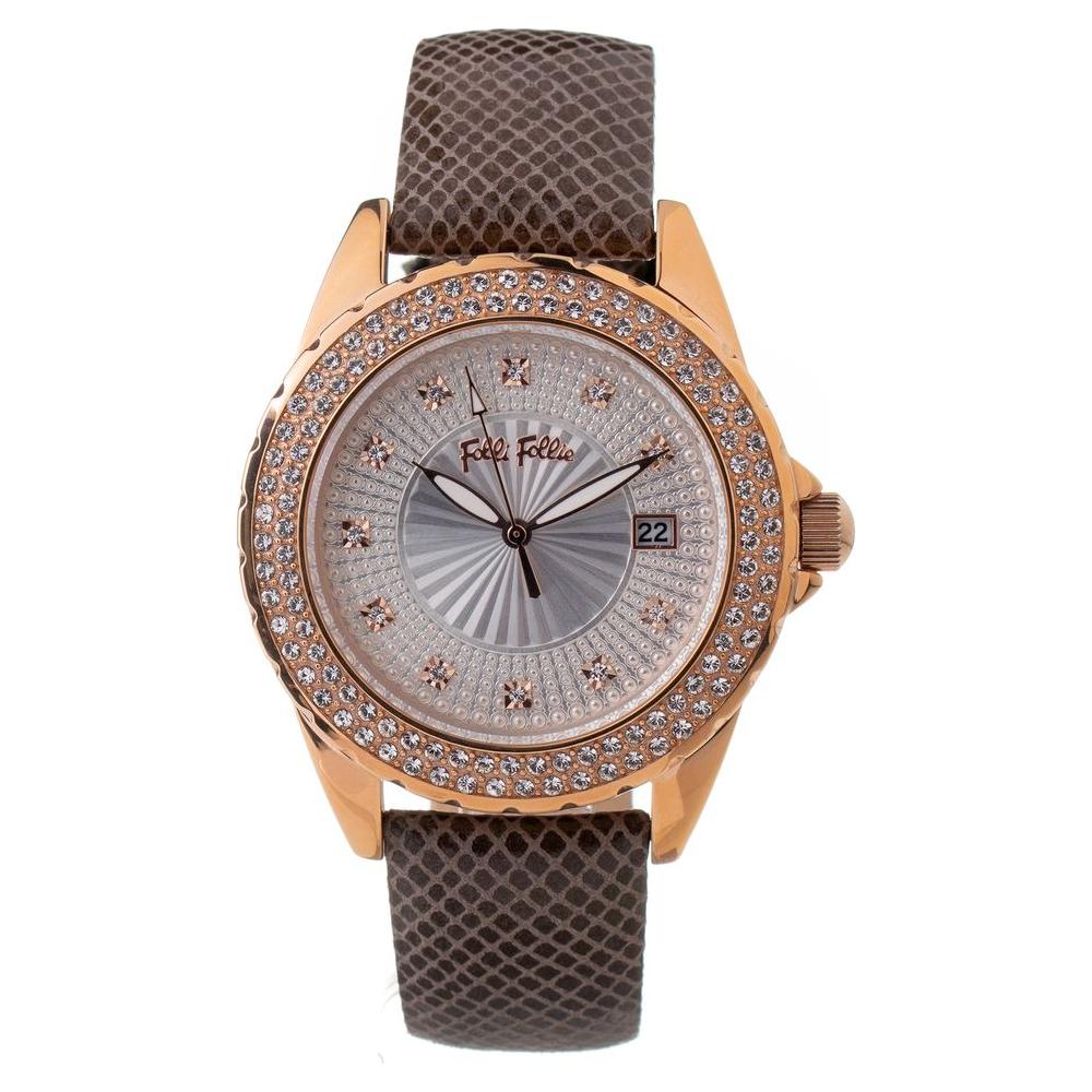 Folli Follie Gray Leather Watch Folli Follie