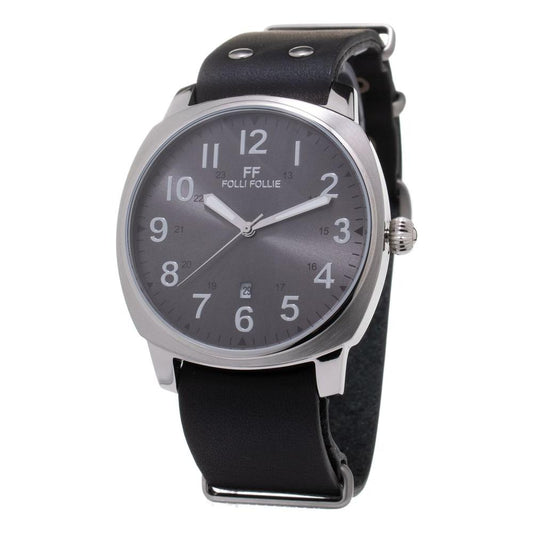 Folli Follie Black Leather Watch Folli Follie