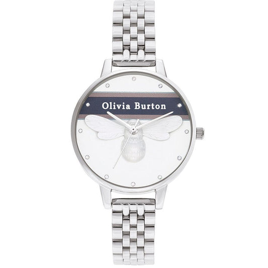 Olivia Burton Silver Stainless Steel Dress Watch