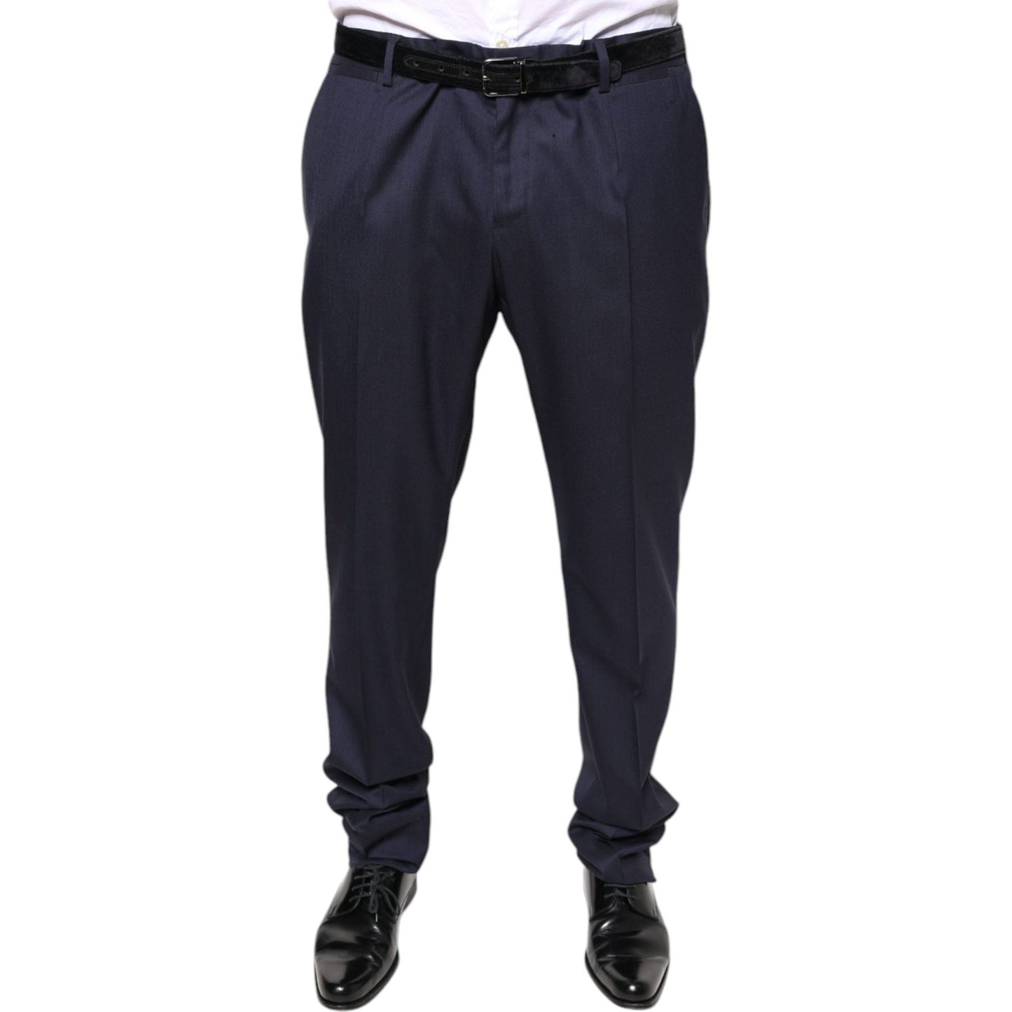 Dolce & Gabbana Blue Wool Skinny Formal Dress Pants Dolce & Gabbana Dark Slate Gray