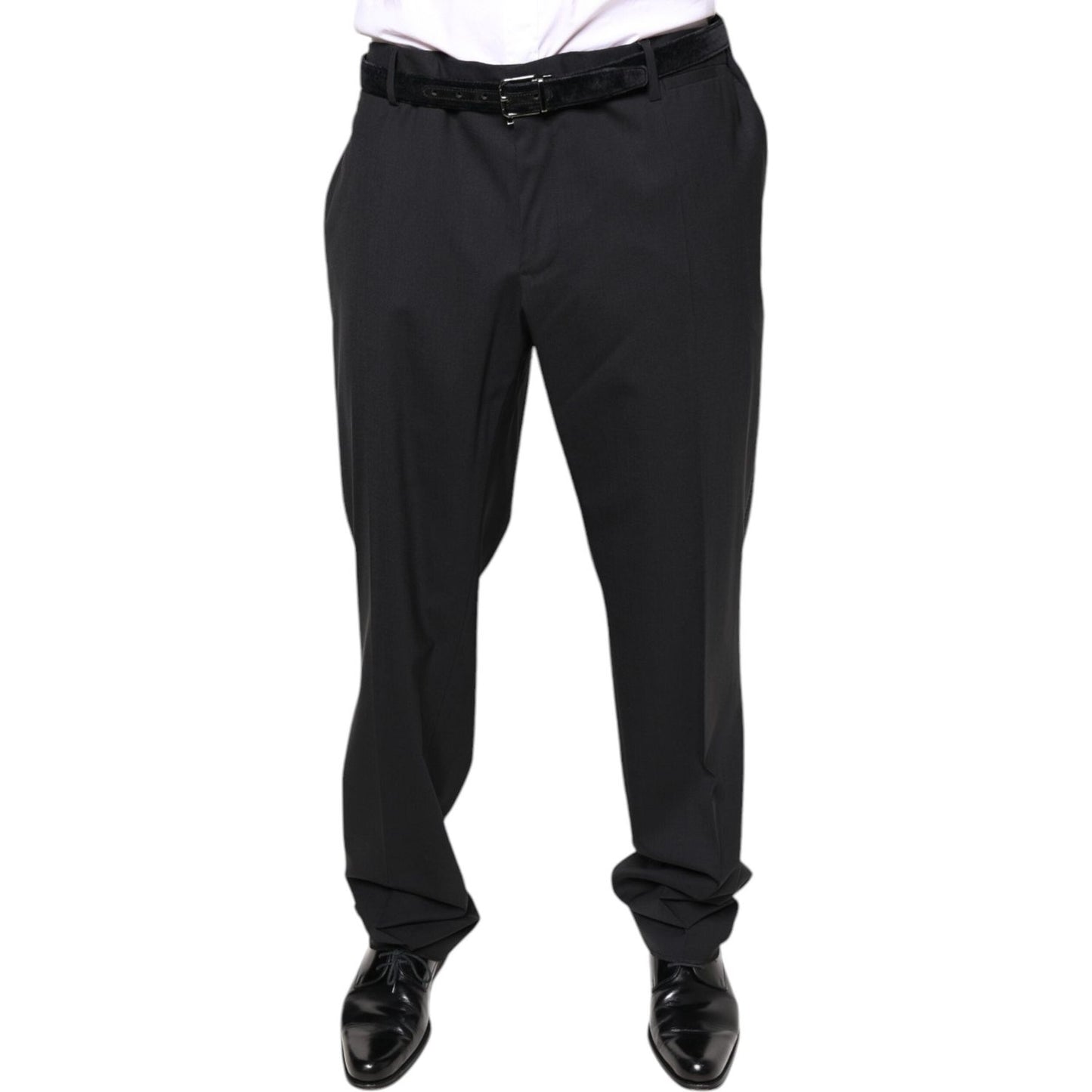 Dolce & Gabbana Black Wool Men Formal Dress Pants Dolce & Gabbana Black