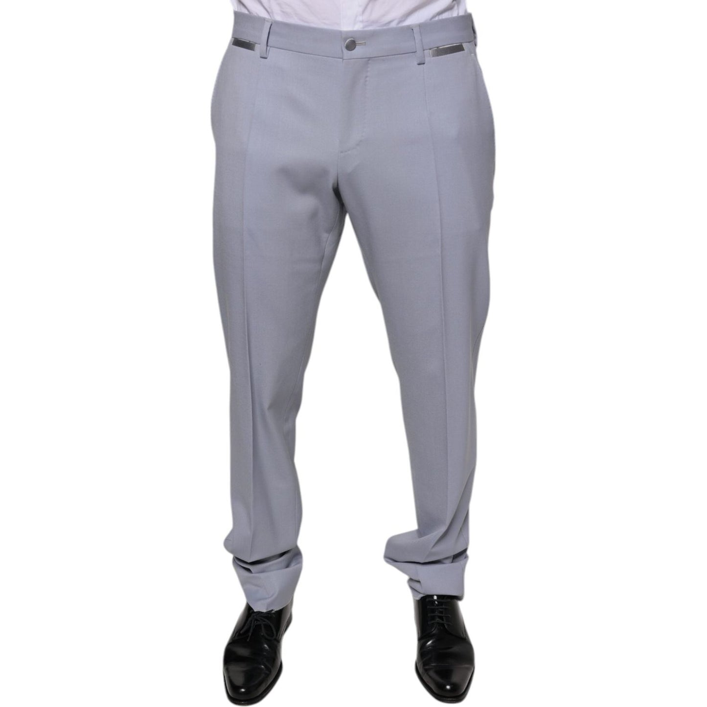 Dolce & Gabbana Light Gray Wool Formal Dress Pants Dolce & Gabbana Light Slate Gray