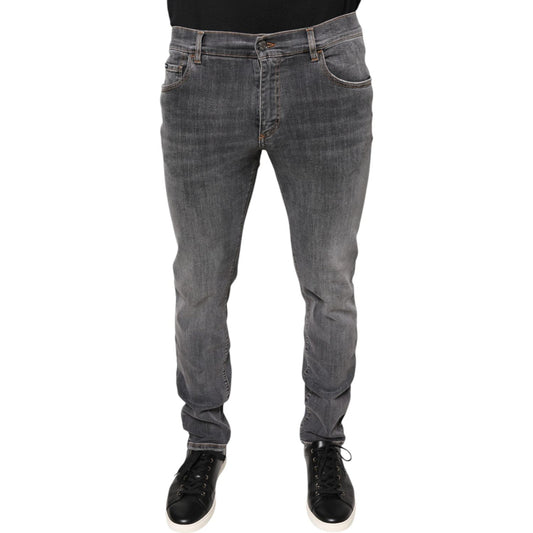 Dolce & Gabbana Dark Gray Cotton Stretch Skinny Denim Jeans Dolce & Gabbana Dark Slate Gray