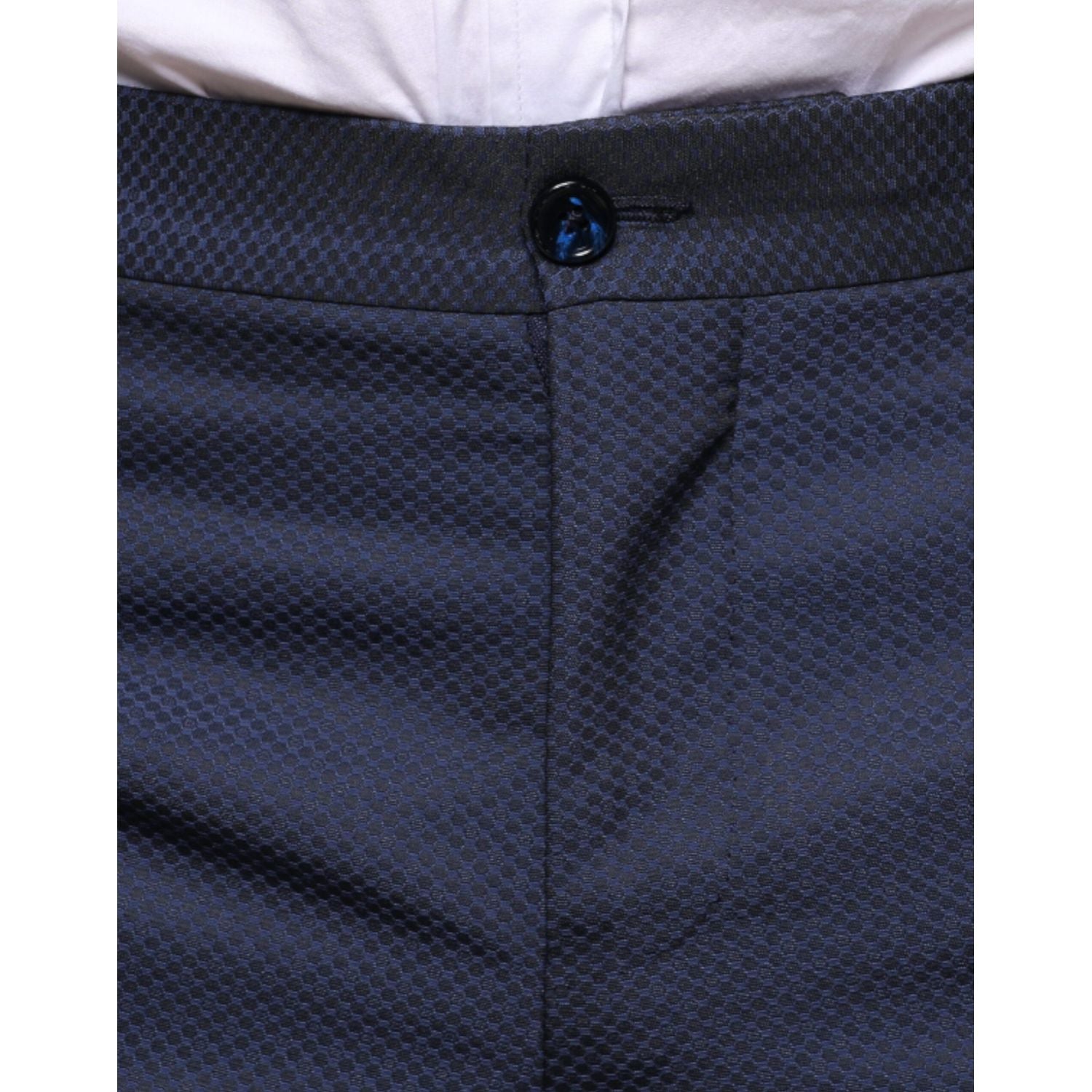 Dolce & Gabbana Blue Polyester Formal Tuxedo Pants