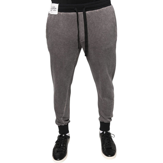 Dolce & Gabbana Gray Cotton Jogger Jogging Pants Dolce & Gabbana Dim Gray