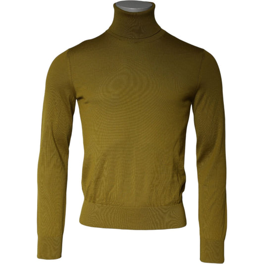 Dolce & Gabbana Brown Cashmere Turtleneck Pullover Sweater Dolce & Gabbana Dark Olive Green