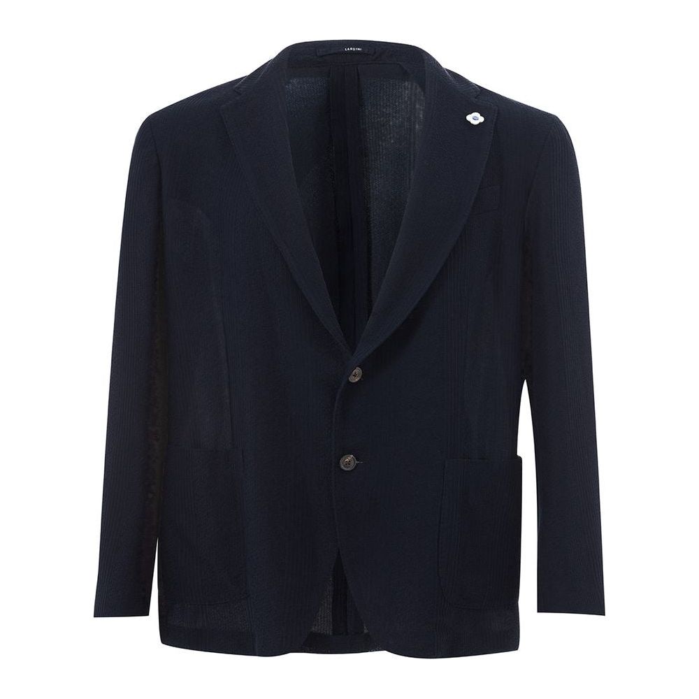 Lardini Blue Cotton Jacket Lardini