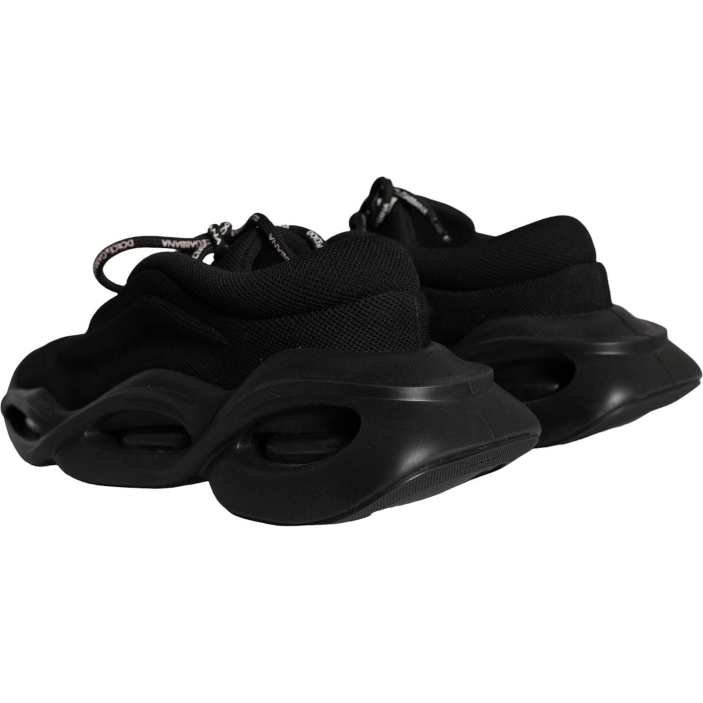 Dolce & Gabbana Black Lace Up Wave Low Top Sneakers Men Shoes Dolce & Gabbana