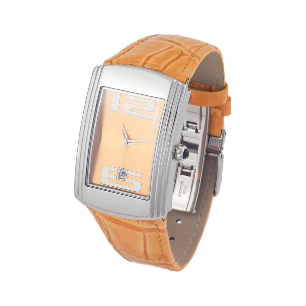 Chronotech Orange Leather Watch Chronotech Gray