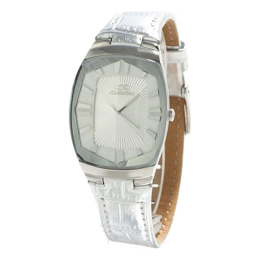 Chronotech Silver Leather Watch Chronotech Light Gray