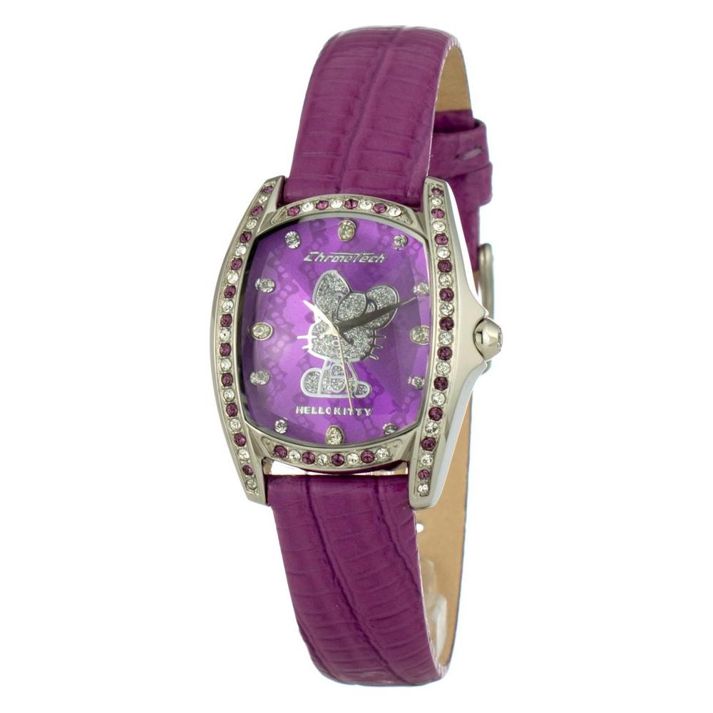 Chronotech Purple Leather Watch Chronotech Dim Gray
