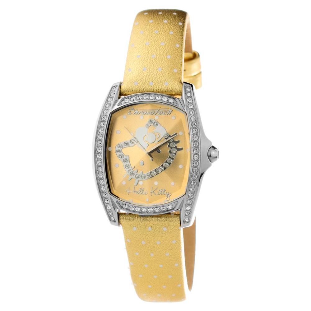 Chronotech Gold Leather Watch Chronotech Tan