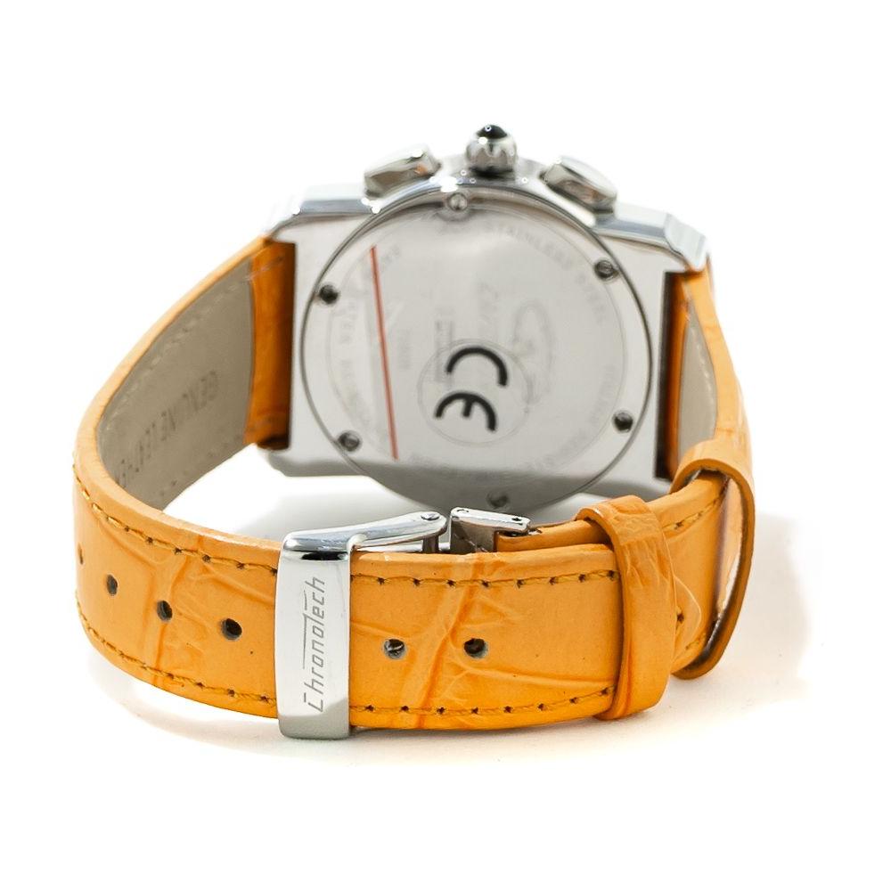 Chronotech Orange Leather Watch Chronotech Light Gray