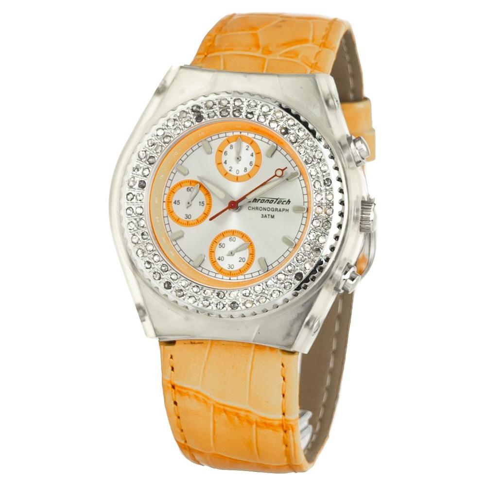 Chronotech Orange Leather Watch Chronotech Light Gray