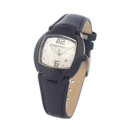 Chronotech Black Leather Dress Watch